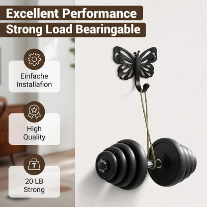 Butterfly Design Metal Hook for Both Screw Mounting and Strong Adhesive