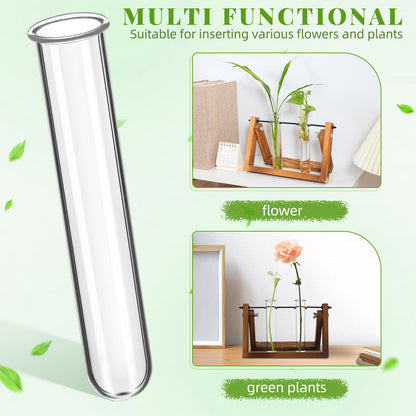 4 Pcs Glass Test Tube Vases for Flowers,5.9 x 1.18 Inch Hydroponic Propagation Tubes Plant Terrarium for Home Office Cafes Flower Shop Desktop Decoration