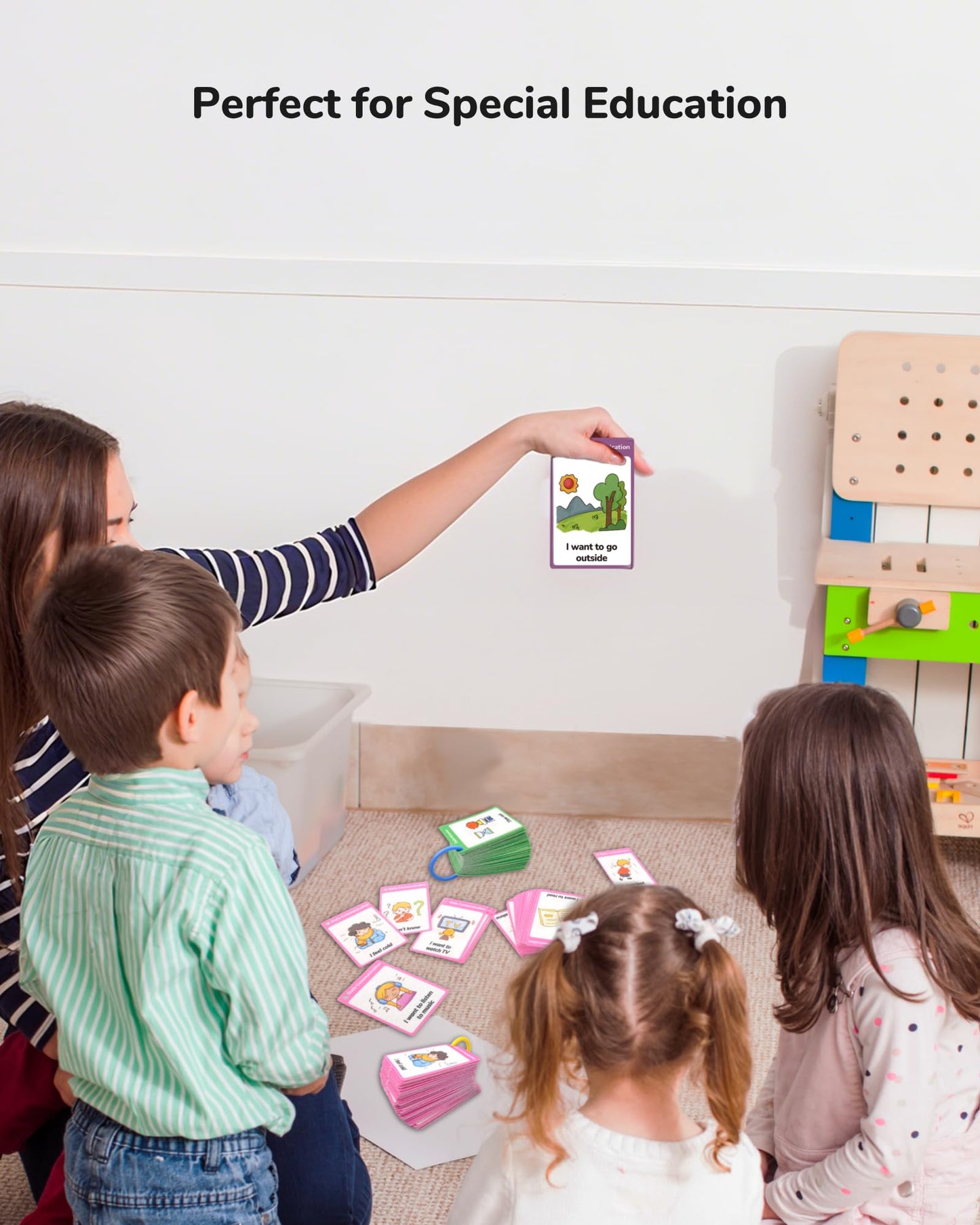 CHEFAN 120 PCS Autism Communication Cards for Speech Delay Non Verbal Children and Adults, Special Needs Visual Aid Language Learning Cue Cards Special Ed Feelings Emotions Flash Cards