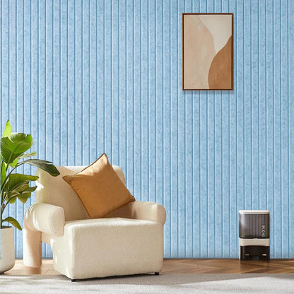 Large Cork Board for Office, 8 Pack Felt Wall Tiles with Slat Wall Paneling and Safe Removable Adhesive Tabs, Felt Bulletin Board Pin Board Cork Boards for Walls - Light Blue