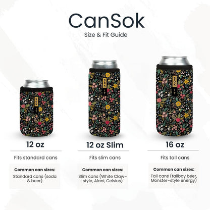 Sok It CanSok Sleeve for Beer & Soda Insulated Neoprene Cover (Spooky in Pink, 12oz Slim Can Sleeve)