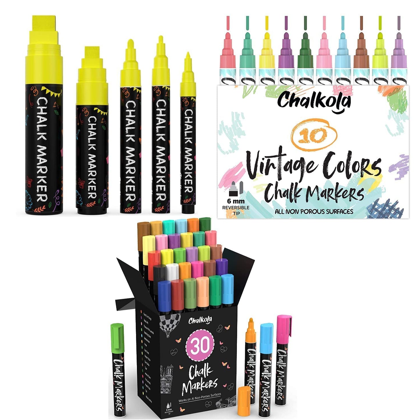 Chalk Bundle - 5 Yellow + 30 Pastel & Neon + 10 Vintage