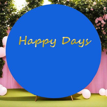 GUANSEN 6.5FT Royal Blue Round Wedding Backdrop Cover,Circle Balloon Arch Backgound Stand Cover for Birthday Party Baby Shower Halloween Decoration (Royal Blue)