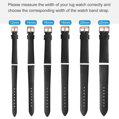 uxcell Quick Release Genuine Leather Watch Band 12mm Embossed Pattern Leather Watch Strap Replacement for Men Women, Black