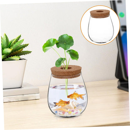 POPETPOP Modern Hydroponic Glass Vase Compact Desktop Planter for Terrariums Flower Holder for Aesthetic Home Decoration for Observing Plant Growth