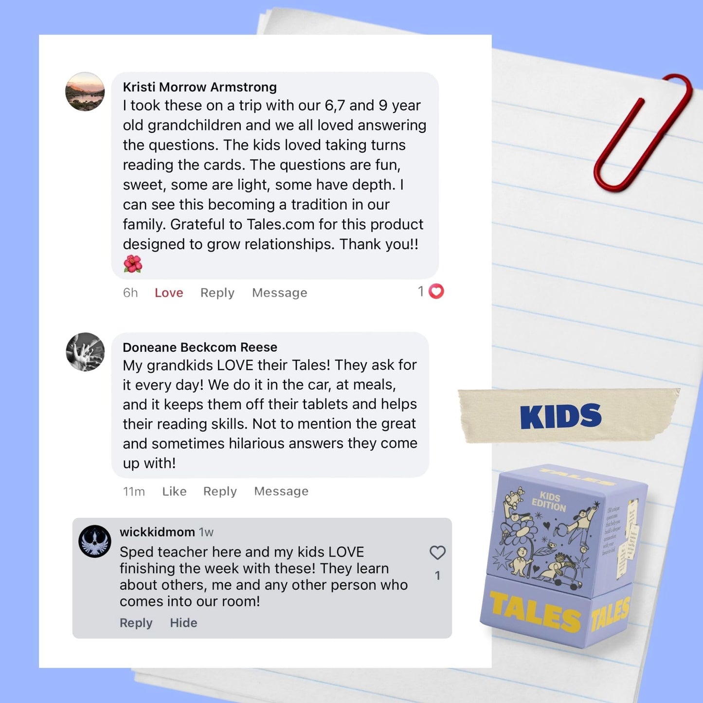 TALES 150 Conversation Cards, Kids Edition, Fun Family Games for Kids, Perfect for Dinners, Road Trips, Classrooms & Game Nights, Gifts & Gatherings, Conversation Starters to Spark Creativity