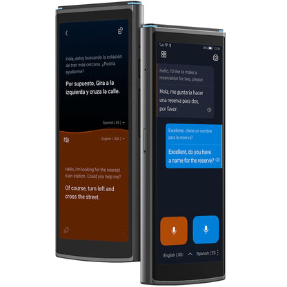 iFLYTEK AI Language Translator Device — 2-Year Free Global Data & Real-Time Voice Translation Device, HIPAA-Compliant, 60 Languages & 18 Offline Packs for Business and Travel, Black