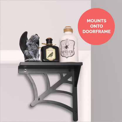 BELL BOOK AND CANDLE 2 PC Spider Web Floating Shelves - Hang Separately or Together - Spooky Gothic Decor - Goth Oddities Shelf - Horror Bookshelf