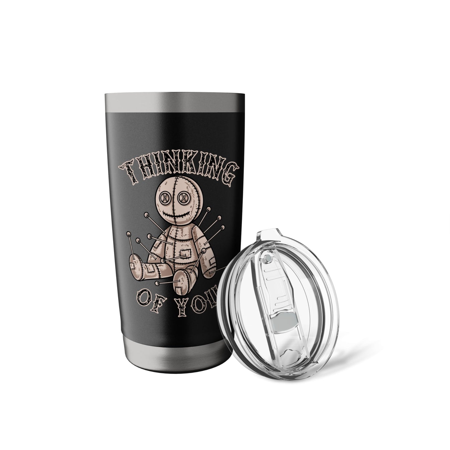 Halloween Voodoo Doll Thinking of You Funny Goth Humor Retro Stainless Steel Insulated Tumbler