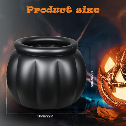 TOYMIS Halloween Inflatable Cooler, 22x18 Inch Witch Cauldron Kettle Large Halloween Cooler for Drinks Giant Black Inflatable Ice Bucket for Halloween Parties Travel