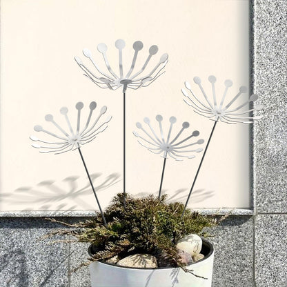 6Pcs Raw Dandelion Creativity Iron Art with Flower Stems Dandelions Garden Stake Metal Flower Pots Lawn Decor for Parents Gift Wedding Outdoor Furniture Home Yard Farm Courtyard Decoration