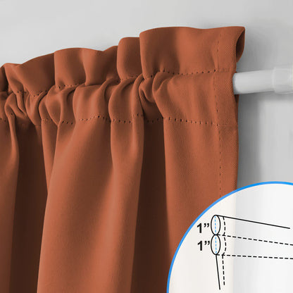 NICETOWN Door Window Curtain for Privacy, Rod Pockets French Door Shade with Tieback, Farmhouse Thermal Insulated Panel Curtains for Halloween Decor, 36W x 72L, 1 Panel, Burnt Orange