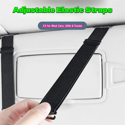 WiiLemz Car Visor Organizer, Multi-Pocket Sunvisor Storage with Sunglass Holder, Document Holder and Visor Card Clip, Fit for AUTO SUV & Truck, Leather Car Accessories Interior (Grey)