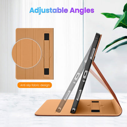 DTTO for Samsung Galaxy Tab A9 Plus 11 inch Case 2023, Premium Leather Business Folio Stand Cover with Hand Strap for Galaxy Tab A9+ 11’’ 2023 Model (SM-X210/X216/X218) - Auto Wake/Sleep, Brown