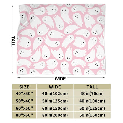 PDDCWAY Pink Halloween Blanket 40"x50" Cartoon Ghost Fleece Throw Blanket for Bed Sofa Couch Kids Kawaii Cute Plush Blanket Pink Fuzzy Blankets Bedroom Flannal Blankets