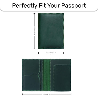 HIFA Leather Passport Holder, Handmade Passport Cover with Card and Ticket Slot - Genuine Leather, Elegant Design, Easy Access - Passport Case, Passport Wallet, Passport Holder