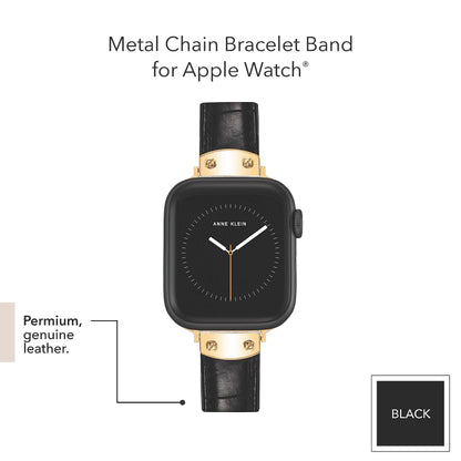 Anne Klein Leather Fashion Band for Apple Watch Secure, Adjustable, Apple Watch Band