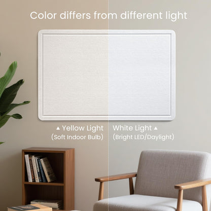 Bulletin Board, 35 x 17 1/2 inches Felt Board - Decorative Pin Board, Cork Board Alternative for Wall, Foldable Picture Board Self-Adhesive Vision Board Prayer Board with 20 Pushpins - White