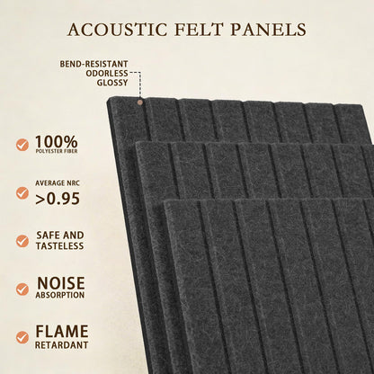 JBER Large Felt Bulletin Board 36" x 24" - 6 Pack Felt Wall Tiles, Cork Board Alternative to Use in Office & Home Decor, Classroom Decor, Vision Board to Display Your Photos(Black)