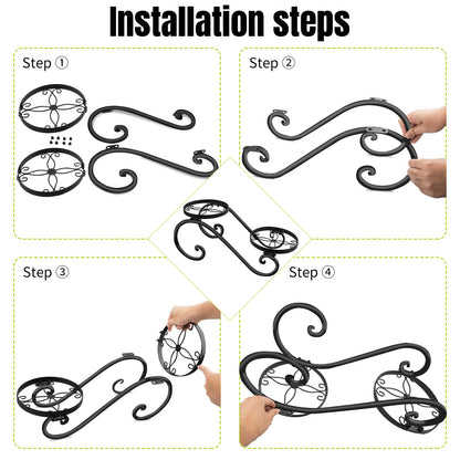 HLC Metal Plant Stand Flower Pot Holder Indoor Outdoor Plant Display Shelf Rack for Garden