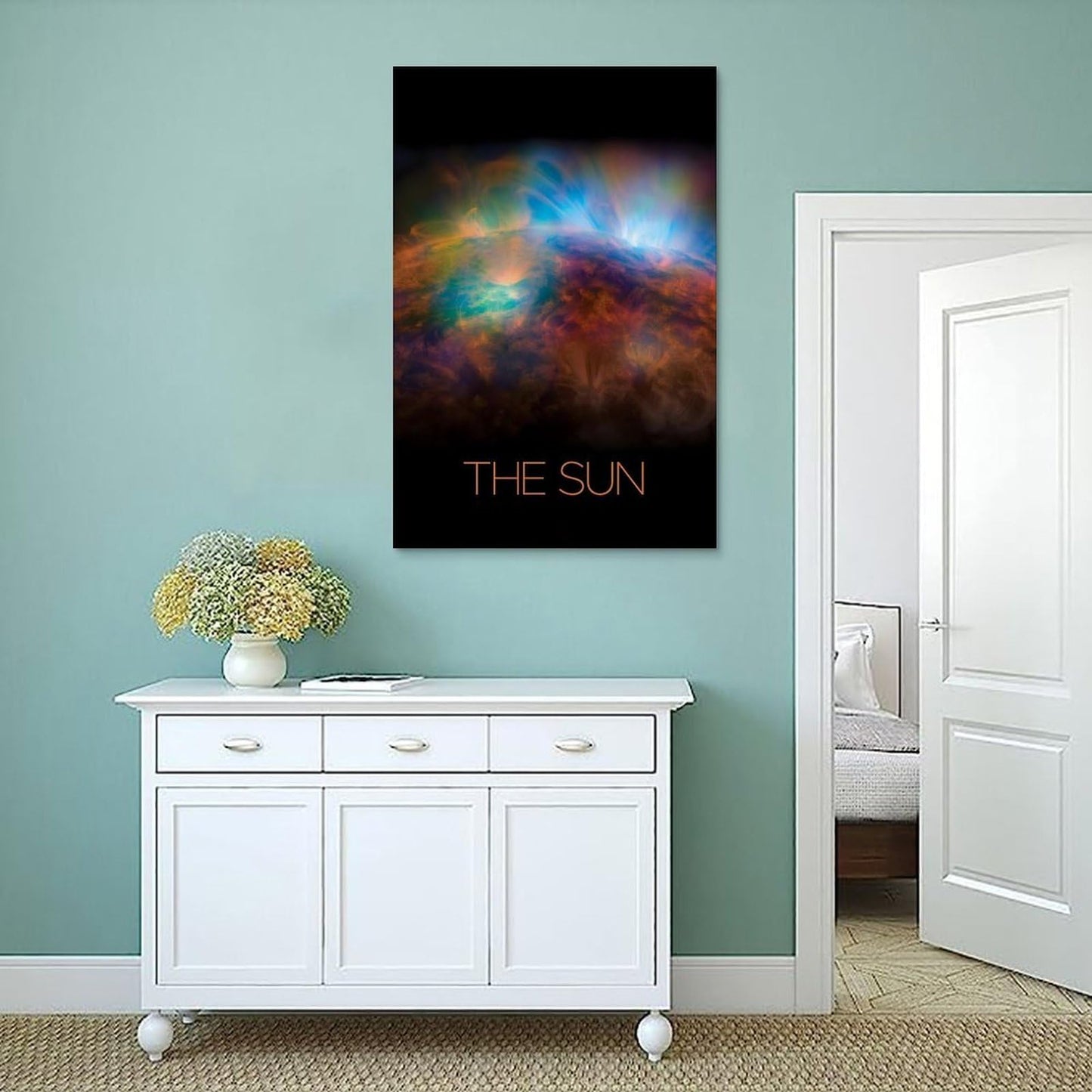 Solar System Canvas Wall Art 16x24 Inch Unframed – Astronomy Poster Print of Our Star, Science Decor for Classroom, Home Office,Gift for Students, Teachers & Space Lovers