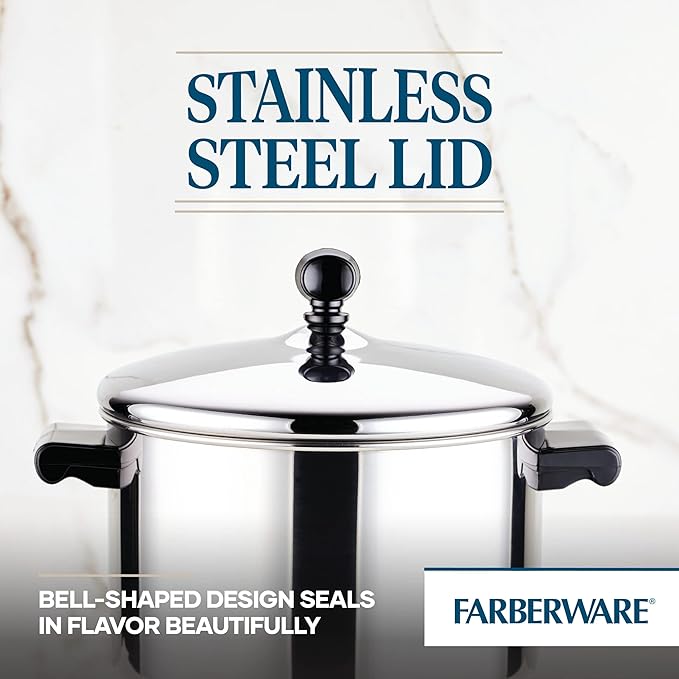 Farberware Classic Series Stainless Steel Sauce Pot with Lid, 4-Quart Cookware, Silver