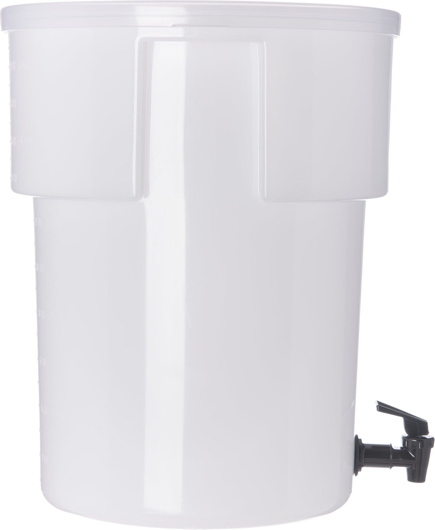 Carlisle FoodService Products Round Beverage Dispenser Drink Dispenser with Spigot for Catering, Plastic, 5 Gallons, White