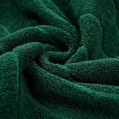 Jacquotha 2-Piece Hand Towels Set in Forest Green, Wavy Striped Jacquard Towels