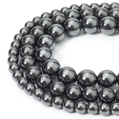 Siomia 45pcs 8mm Natural Black Hematite Beads Energy Healing Crystal Round Loose Stone Beads for Jewelry Making, DIY Bracelets Necklaces