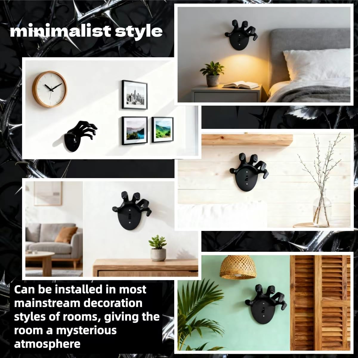 Gothic Light Switch Covers，funny light switch cover ，3D Material Wall Panel Cover，Suitable for bedroom, living room, kitchen Halloween decorations