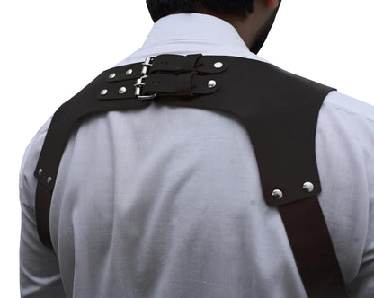 Voolup - Top Grain Genuine Leather Black Suspenders for Men | Leather Suspenders for Men Heavy Duty | Groomsmen Wedding Gift | Adjustable Metals Clips for Dress Pants and Jeans