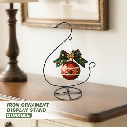 Handbanary 12 Inch Ornament Display Stand, Air Plant Holder, Terrariums Hanger, Black Iron Wire Hanging Hook for Christmas Halloween Decor (Swan Shape 3 Pcs)