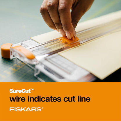 Fiskars Precision Paper Trimmer - Easy, Safe and Accurate for Crafts, Gifts, Cards and More - Always Cuts Straight