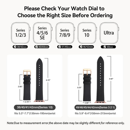 Bestig Leather Bands Compatible with Apple Watch Band 38mm 40mm 41mm 42mm(Series 10 11) for Women Men, Wristband Strap for iWatch SE3/2/1&Series 9 8 7 6 5 4 3 2 1(Black+Rose Gold)