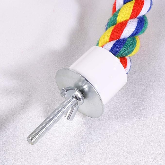 UKCOCO Bird Rope Perch - Comfy Perches for Bird Cages Natural Parrot Cotton Rope, Bungee Perch Pet Chewing Toy for Parrots Playing, Chewing or Preening (60cm/23 Inch)