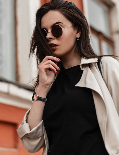 Minyee Leather Bands Compatible with Samsung Galaxy Watch 7/6/5/4/FE/Active 2 40mm 44mm/Watch 6 Classic 43mm 47mm/Watch 5 Pro 45mm Band, 20mm Slim Dressy Leather Strap with C-Shape Metal Buckle Women