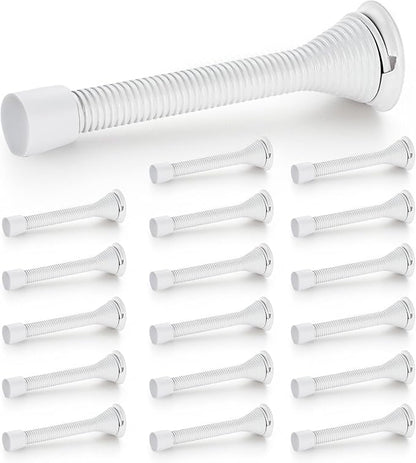 Ravinte Door Stoppers, 18 Pack White Spring Door Stops with Rubber Bumper, Door Stoppers for Bottom of Door