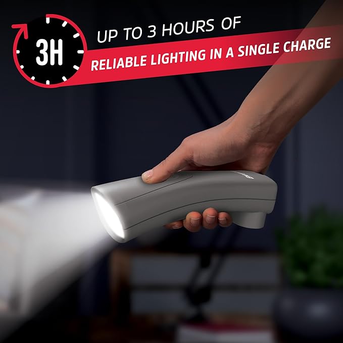 Energizer Auto-On LED Flashlights Rechargeable (3-Pack) for Home Power Failure, Plug in LED Flashlight for Power Outage, Night Light, Hurricane Preparedness