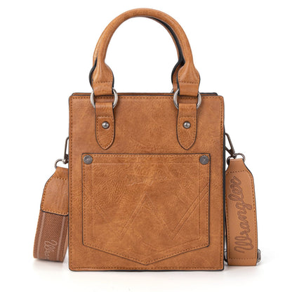 Wrangler Embossed Crossbody Purse for Women Wallet Women Western Cross body Purses Fringe Top handle handbag and small Purse WG271-8119LBR