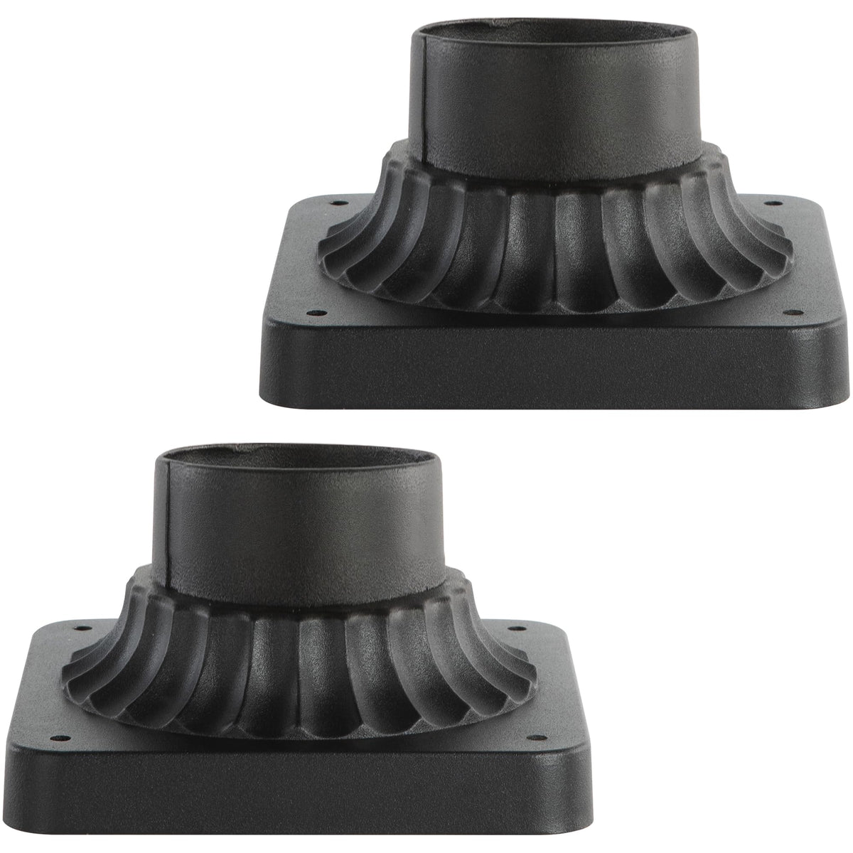 LUTEC Outdoor Post Light Mounting Base 2 Pack, Cast Aluminum, Matte Black, Model 9700008012-2pcs