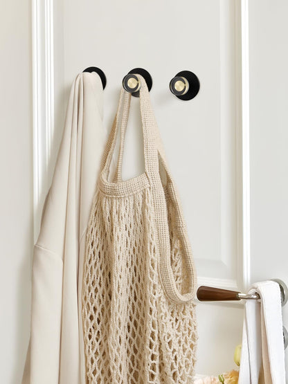 JIASENBAO 4 Pack Adhesive Crystal Towel Hooks for Bathrooms Black Wall Hooks for Hanging Robe Coat Hooks Kitchen Decorative Heavy Duty Zinc Alloy