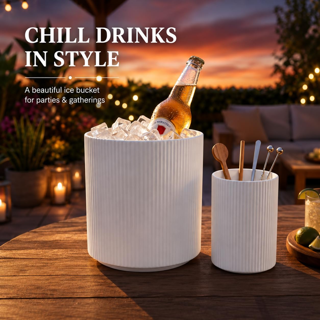 Utensil Holder,Ceramic Kitchen Utensils Holder for Countertop-Set of 2