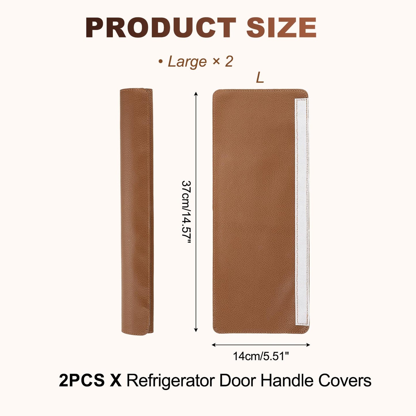 uxcell 2Pcs Refrigerator Door Handle Covers, PU Leather Kitchen Appliance Handle Protector, Anti-Static Fridge Handle Cover Keep Your Microwave Oven Dishwasher Clean, Brown