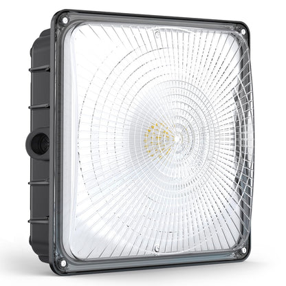 HYPERLITE LED Canopy Light 45W: 6300LM 5000K Daylight - 120-277V LED Canopy Lights Outdoor IP65 Waterproof for Workshop Carport Entrance - 1 Pack