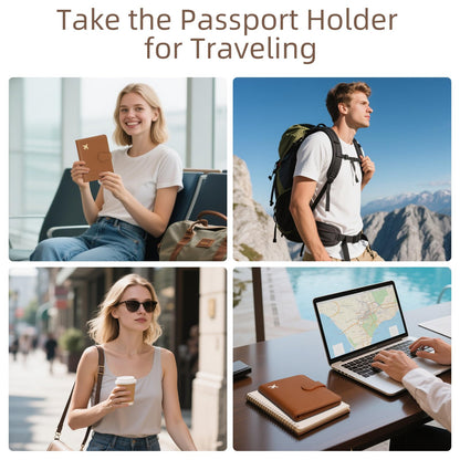 ZOPPEN Rfid Passport Holder for Travel, Passport Cover Wallet Case Travel Essentials Document Organizer, Card Holder Travel Wallet Womens Men, Brown