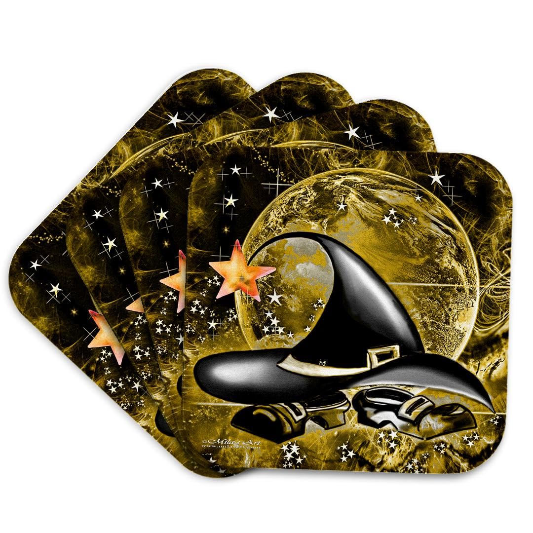 3dRose CST_4420_1 Halloween Design Soft Coasters, Set of 4