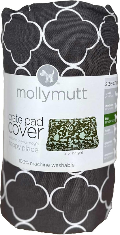 Molly Mutt Dog Crate Pad Cover, 100% Cotton Canvas Cover for Dog or Puppy Crate Bed, Durable, Washable, and Free of Harmful Chemicals, Pre-Shrunk, 48"x30"x2.5", Clark Gable