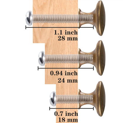 HUGOLEM 20 Pack Breen Bronze Round Antique Brass Kitchen Cabinet Knobs Cupboard Door Knobs Drawer Handle Pulls Dresser Knobs with 21 Pcs Screws for Bathroom Drawer Door Hardware