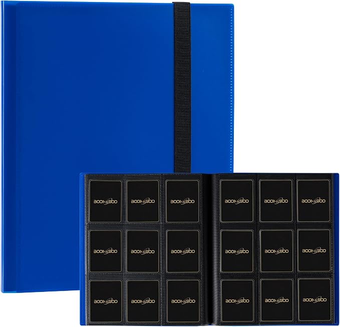 Card Binder 9 Pocket Storage 360 Card Binder,Trading Card Binder Senior and Sturdy Side-Loading Album,Intended For YuGiOh,MTG, TCG,Game Cards & Baseball Card Binde,（Blue）