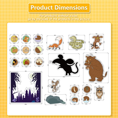 Ai fsem 22 Pcs The Gruffalo Felt Story Board Pieces Flannel Board for The Classroom Autism Learning Materials Felt Board Story Sets